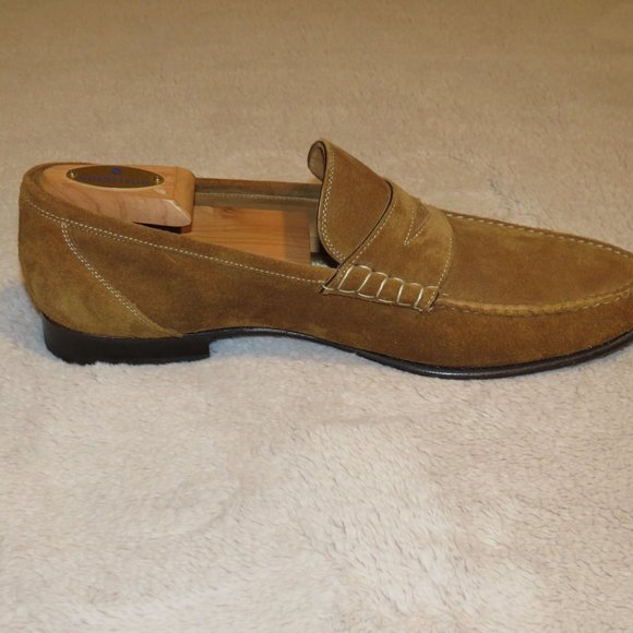 Sutor Mantellassi Tan Calf Suede Penny Loafers US 10 main image 8